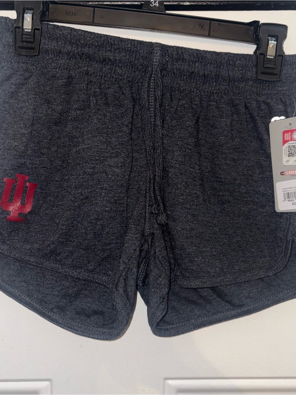 Colosseum Women's Dark Heather Gray Athletic Shorts with Indiana University Logo